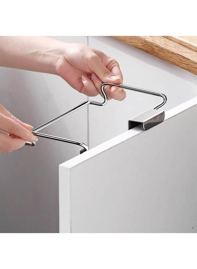 2 Pack Stainless Steel Trash Bag Holder, Garbage Storage Bags Rack, Hanging Garbage Bag Storage Organizer Rack for Kitchen Cabinets Doors and Cupboards Towel Gloves Hanger - Image 4
